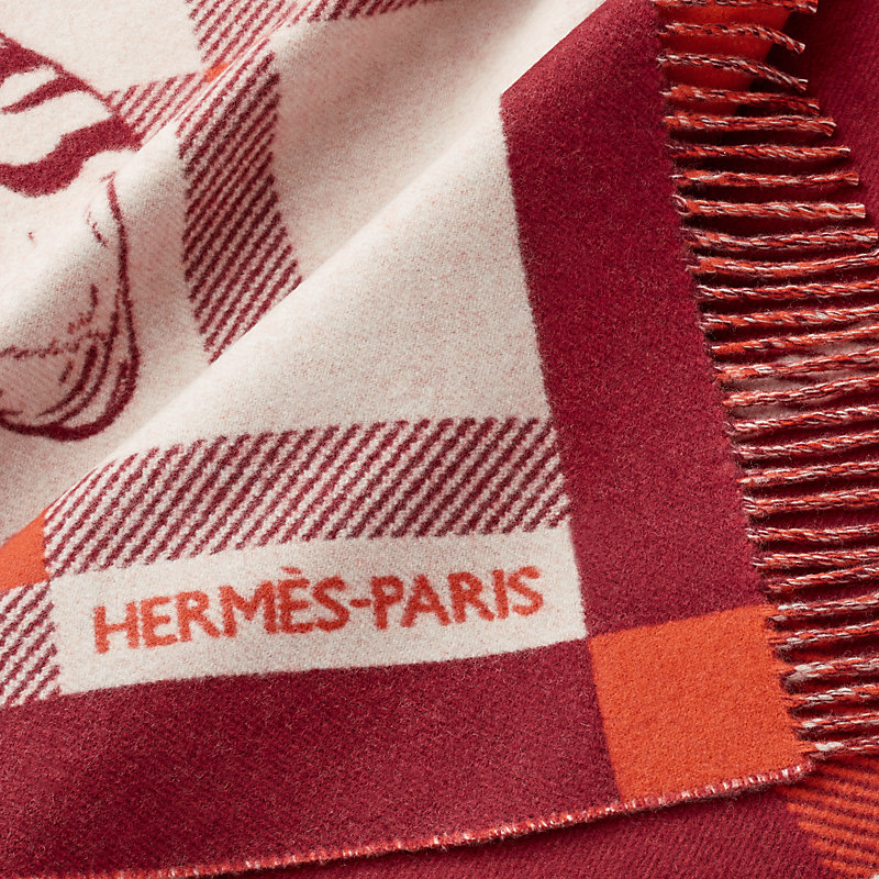 Tigre Altai 2 blanket - Red | Hermès Belgium